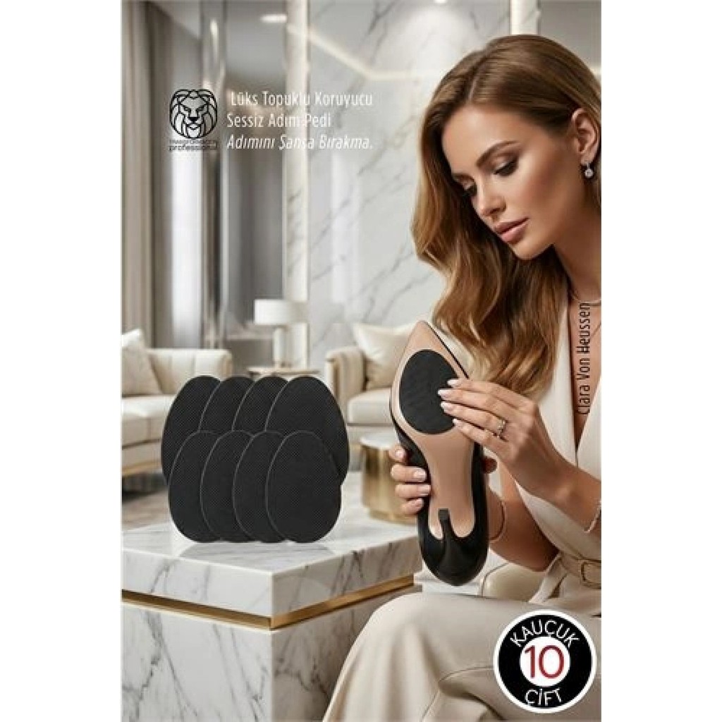 Narnuga Premium Kauçuk Ayakkabı Kaydırmazı - Lüks Topuklu Koruyucu & Sessiz Adım Pedi 10 Çift - Renkli - standart Ayakkabılar ve Çantalar Fiyatı