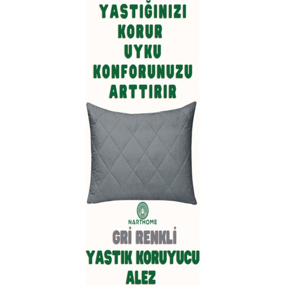 Nart Home 4 Adet Gri Renkli Kapitoneli Yastık Alezi Yastık Koruyucu Yastık Kılıfı Pamuklu Kumaş - 50 x 70 cm - Gri - Antrasit Yastık Kılıfı Fiyatı