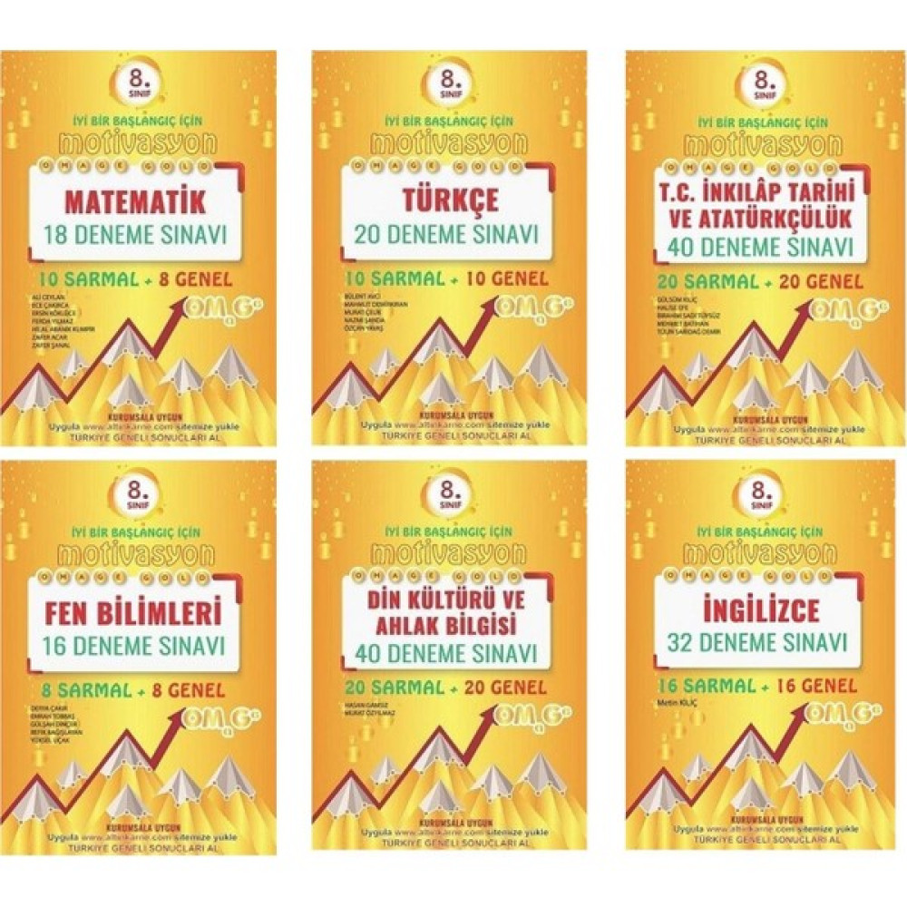 Nartest 8. Sınıf Omage Gold 6'lı Motivasyon Deneme Seti Kaynak Kitapları Fiyatı