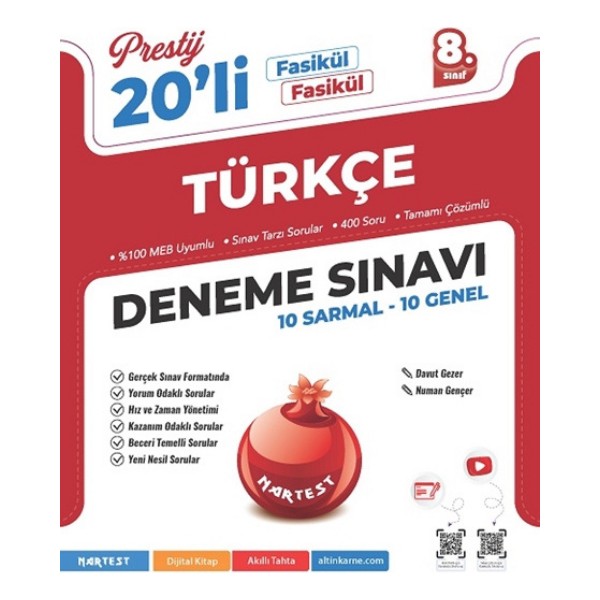 Nartest 8.sınıf (Lgs) Türkçe 20'li Fasikül Deneme +1 Lgs Deneme Hediyeli Diğer Fiyatı
