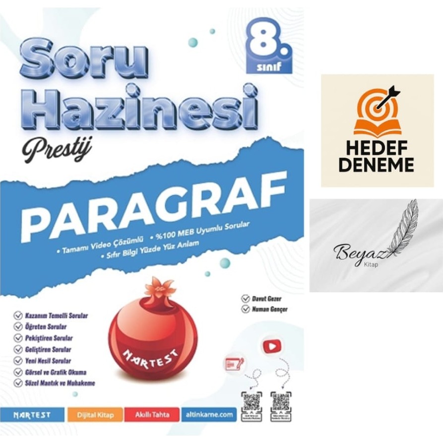 Nartest 8.sınıf Paragraf Soru Hazinesi Hedef Deneme Kaynak Kitapları Fiyatı