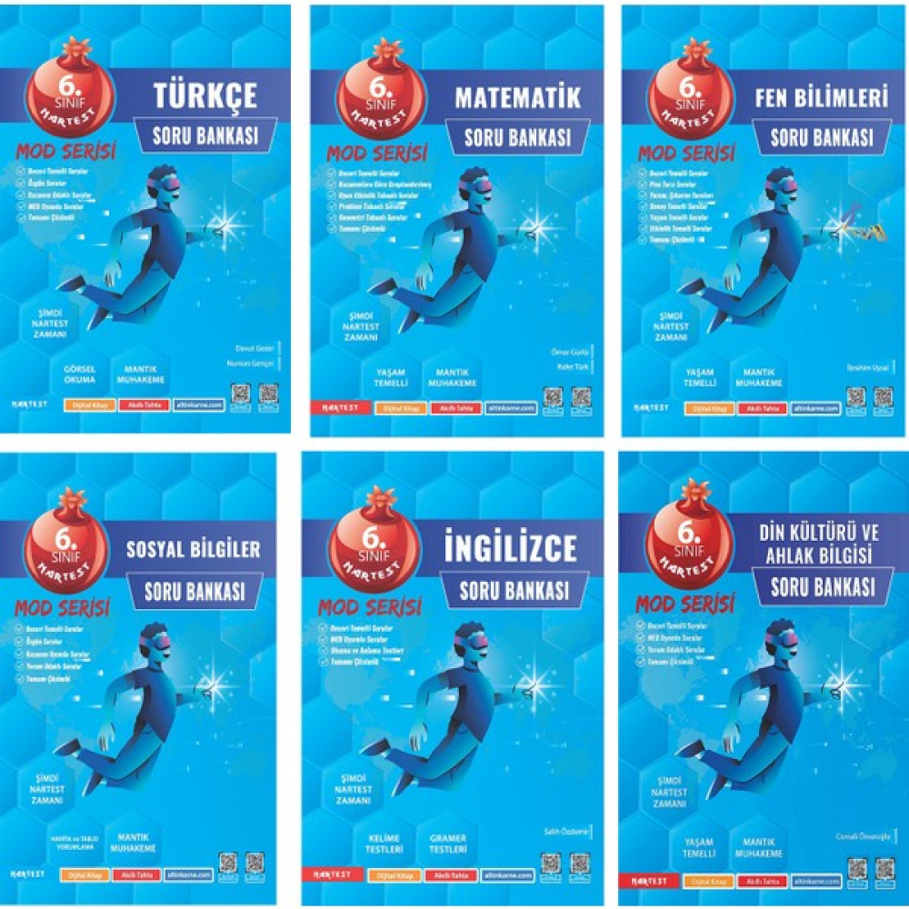 Nartest Yayınevi 6. Sınıf Mod Serisi Soru Bankası Seti (6 Kitap) Tüm Dersler Fiyatı
