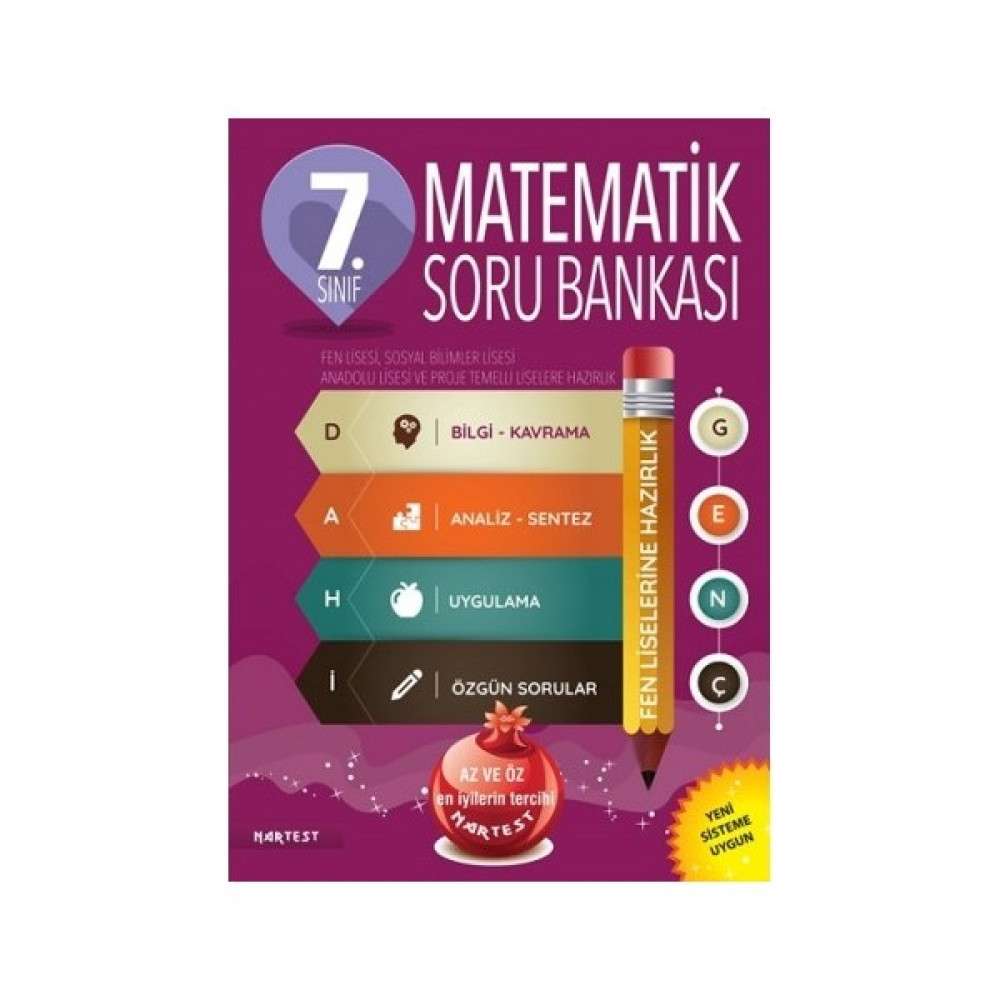 Nartest Yayınevi 7. Sınıf Dahi Genç Matematik Soru Bankası Fen Liselerine Hazırlık Fen - Bilişim ve Teknoloji Fiyatı
