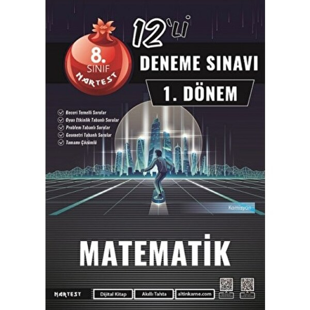 Nartest Yayınevi 8. Sınıf 1. Dönem Mod 12 Matematik Deneme Sınavı - Nartest Yayınl Kaynak Kitapları Fiyatı
