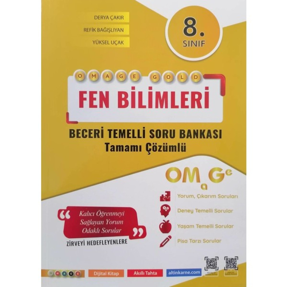 Nartest Yayınevi 8. Sınıf LGS Omage Gold Fen Bilimleri Soru Bankası Kaynak Kitapları Fiyatı