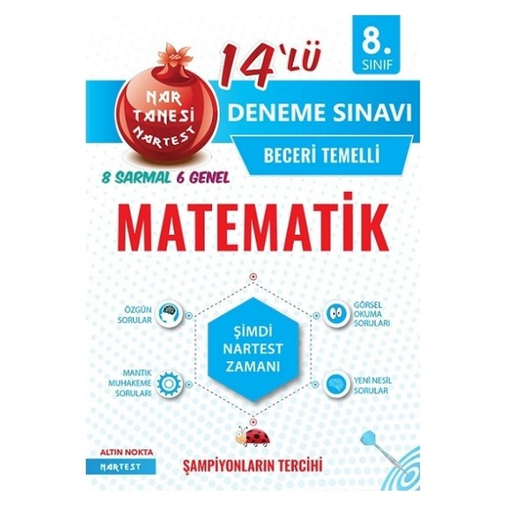 Nartest Yayınevi 8. Sınıf Nar Tanesi Matematik 14 Deneme Sınavı Matematik Fiyatı