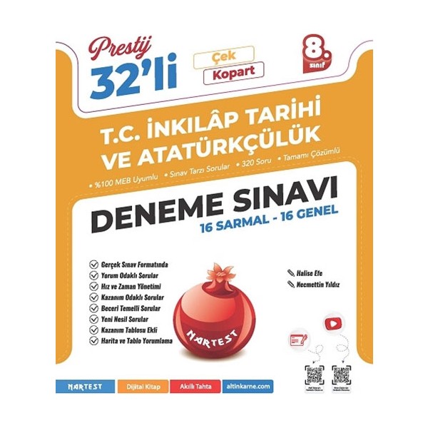 Nartest Yayınevi 8. Sınıf Prestij T.c. İnkılap Tarihi Ve Atatürkçülük 32 Deneme Sınavı Diğer Fiyatı