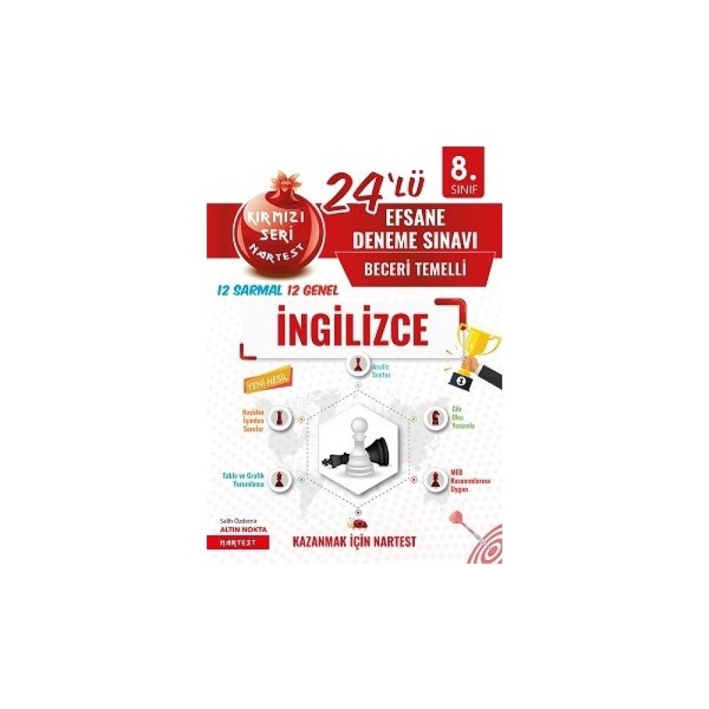 Nartest Yayınevi Muhtelif Nartest 8. Sınıf Ingilizce Kırmızı Nar Efsane 24 Deneme Temel Yeterlilik Testi (TYT) Fiyatı