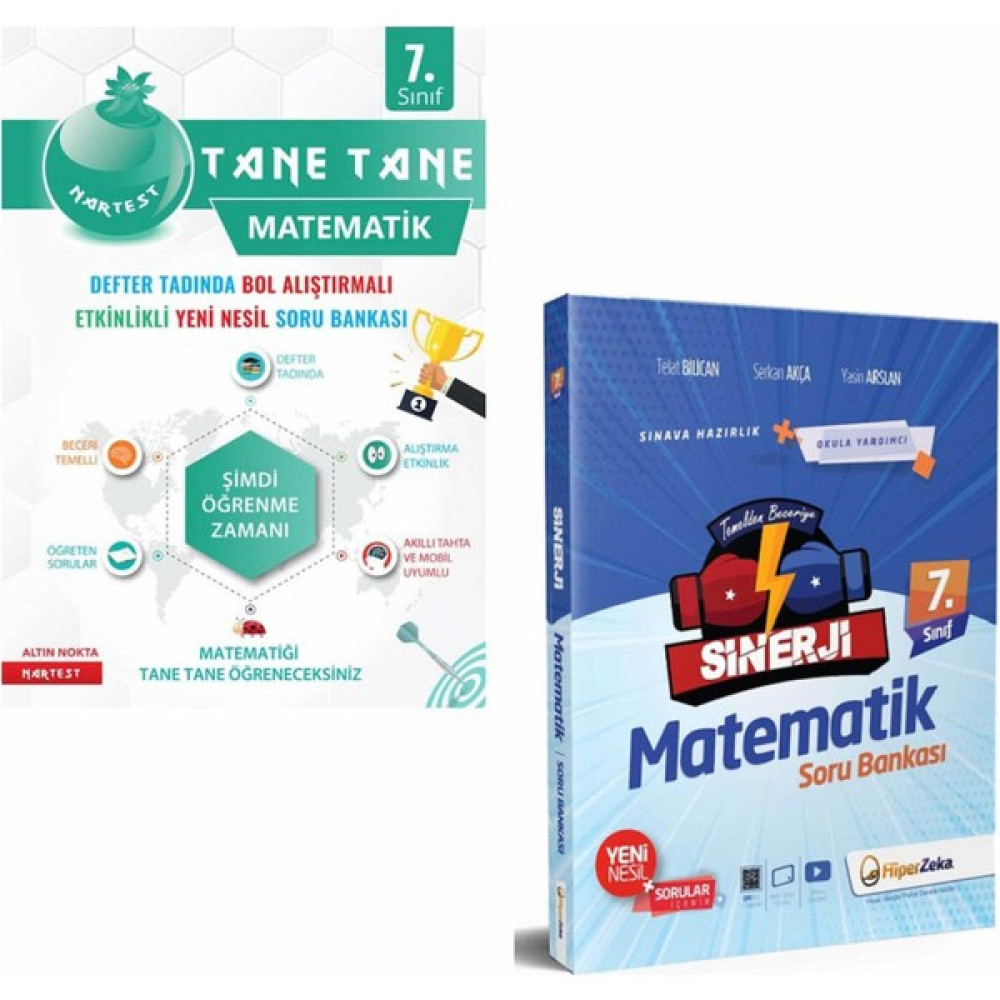 Nartest Yayınevi Nartest 7. Sınıf Defter Tadında Tane Tane Matematik ve Hiper Zeka Sinerji Matematik Soru Bankası Matematik Fiyatı