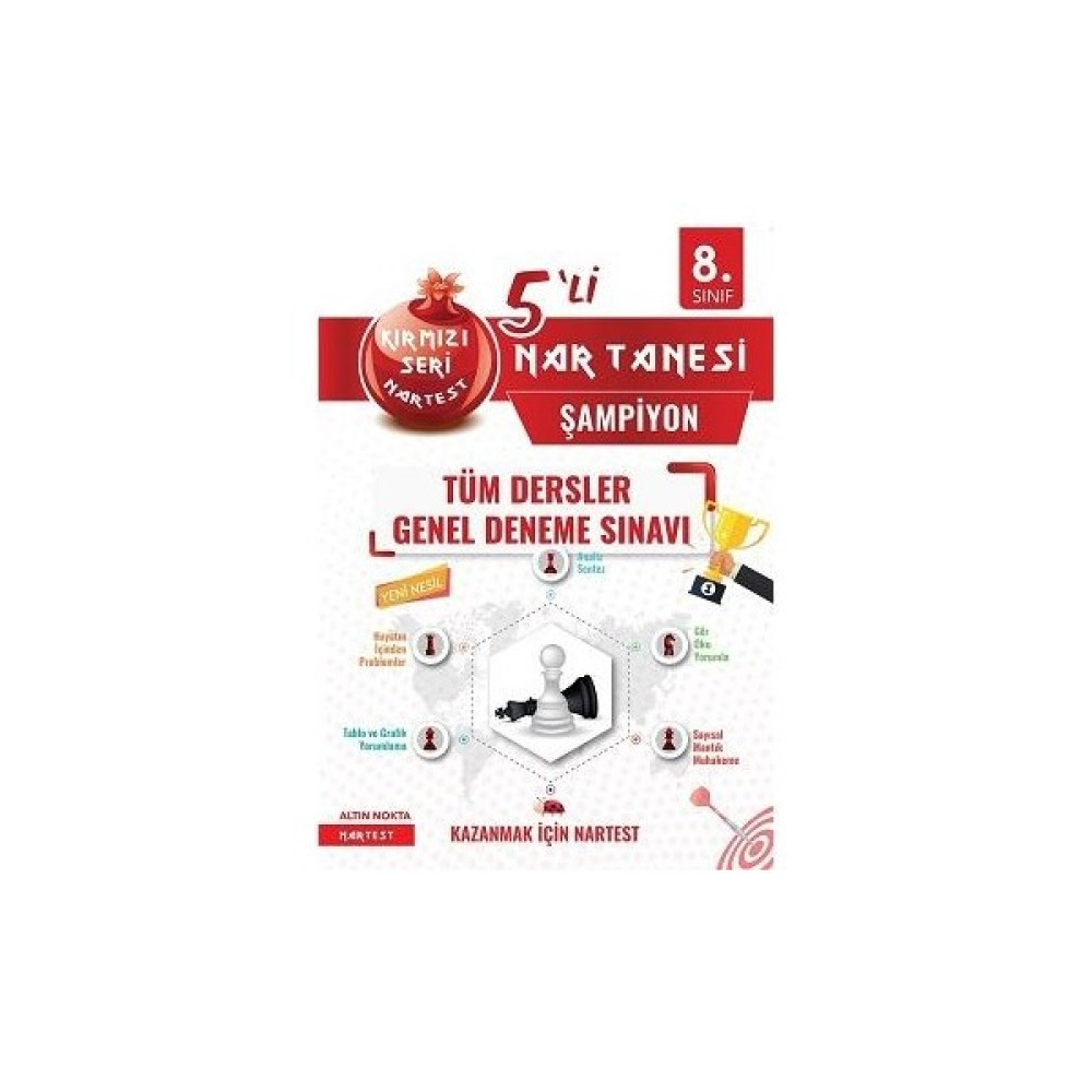 Nartest Yayınevi Nartest 8. Sınıf Tüm Dersler 5 Li Genel Deneme Sınavı Şampiyon Tüm Dersler Fiyatı