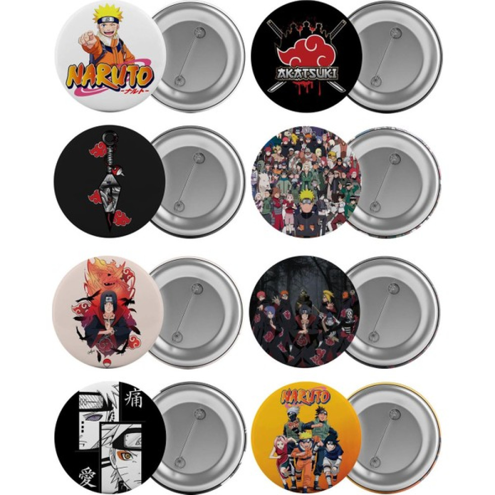 Naruto Manga Çanta Rozeti Seti 8 Adet En Büyük Boy 5.8cm Iğneli Broş Okul Çantası Fiyatı