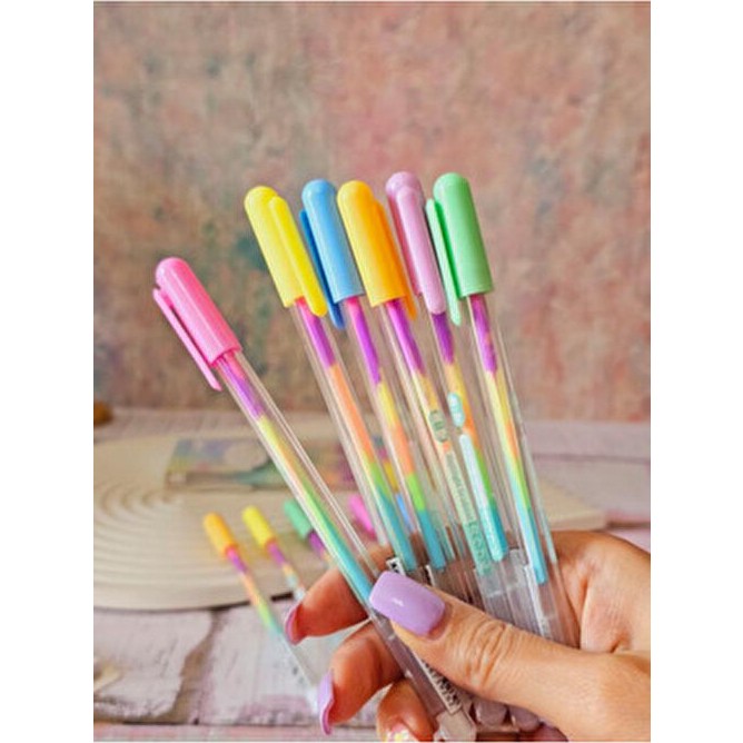 Nasadan 6’lı Gökkuşağı Renk Geçişli Jel Kalem Pastel Smooth Yazım Çok Renkli Not Ajanda Bullet Journal Evcil Hayvan Ürünleri Fiyatı
