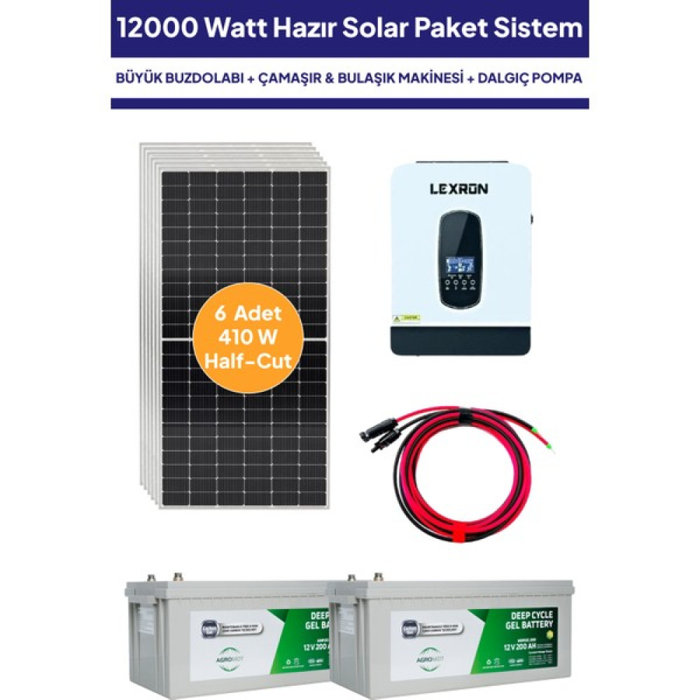 NASAENERJİ 12 Kw 12000 Watt Güneş Enerjisi Hazır Solar Paketi - Half Cut Güneş Panelli Dış Mekan & Bahçe Oyuncakları Fiyatı