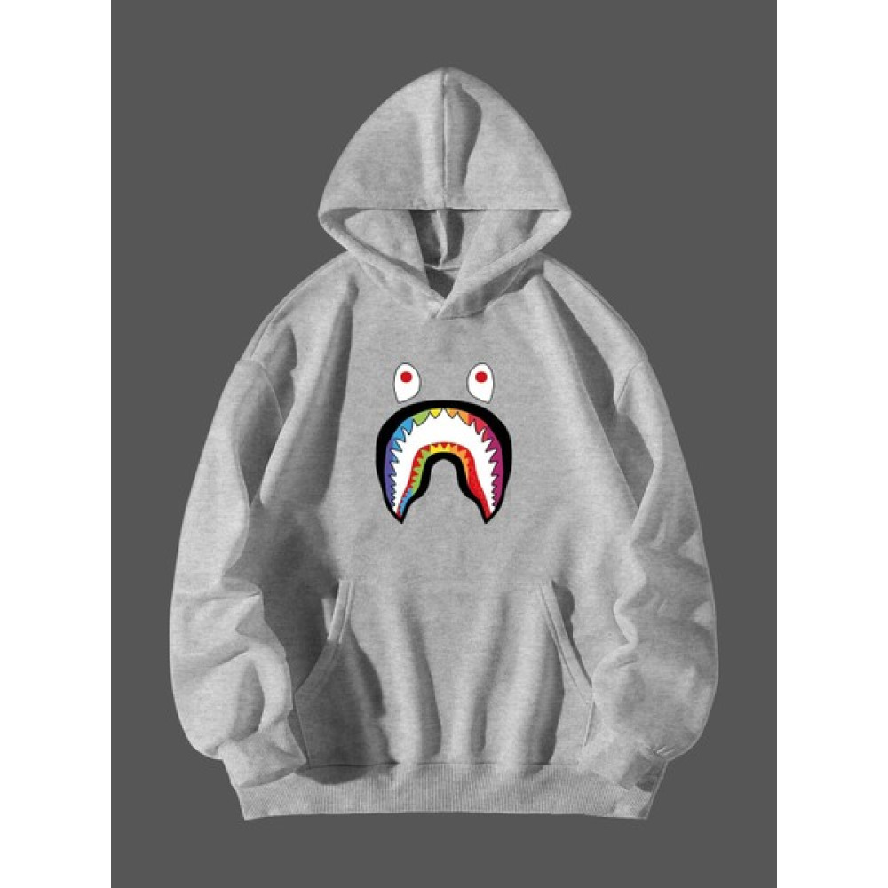 Natch Wear Gri Ön Bape Gökkuşağı Baskılı Oversize Sweatshirt Erkek Sweatshirt Fiyatı
