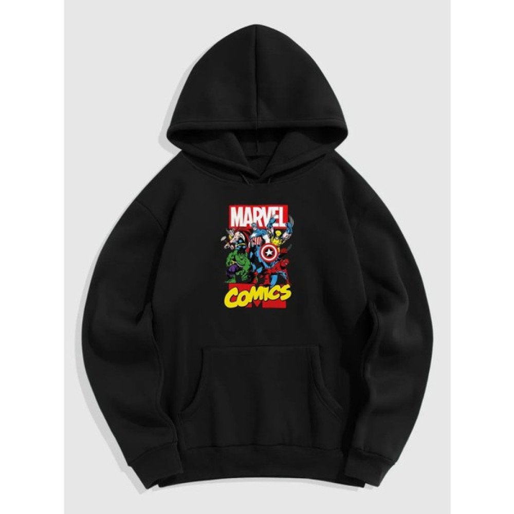 Natch Wear Siyah Ön Marvel Baskılı Oversize Sweatshirt Erkek Sweatshirt Fiyatı