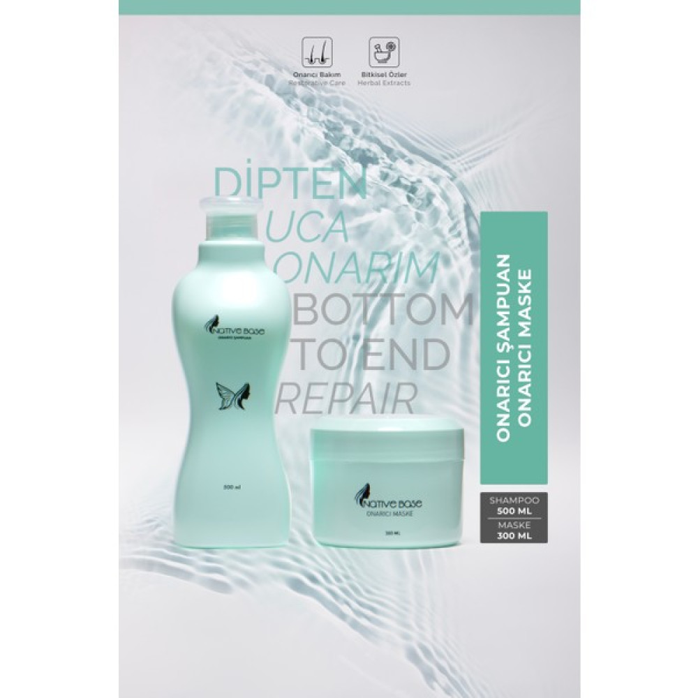 Native Base Nativebase Onarıcı Şampuan 500 Ml + Onarıcı Maske 300 Ml Şampuan ve Saç Kremi Fiyatı