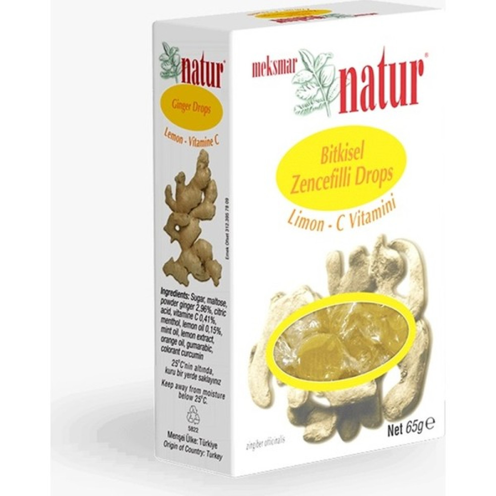 Natur Bitkisel Zencefilli Drops Limon - C Vitamini 65 gr x 6'lı - 390 gr Diğer Fiyatı