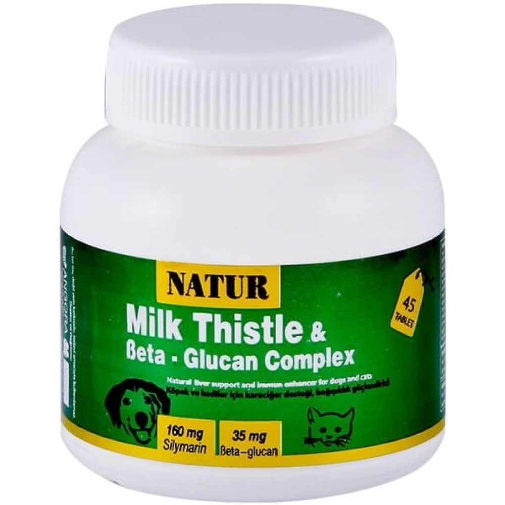 Natur Milk Thistle & Beta - Glucan Complex Destekleyici 45 Tablet Evcil Hayvan Ürünleri Fiyatı