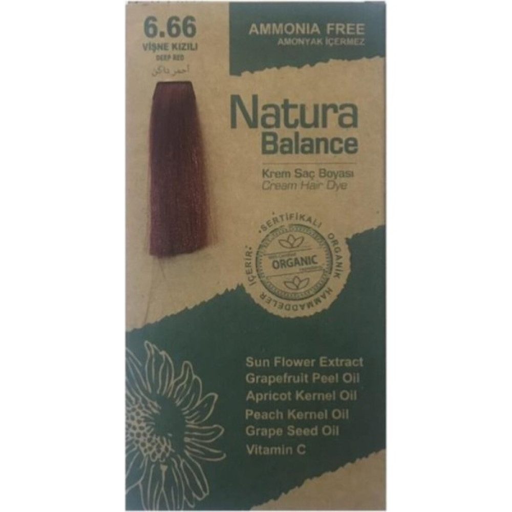 Natura Balance Natural Cosmetic Natura Balance Saç Boyası 6.66 Vişne Kızılı Saç Boyası Fiyatı