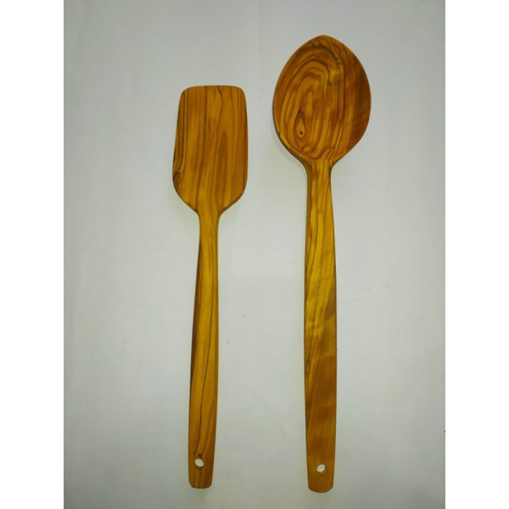 Natura Life El Yapımı Tahta Kaşık Spatula Seti 2 'li - Ahşap Çatal / Kaşık / Bıçak Takımları Fiyatı