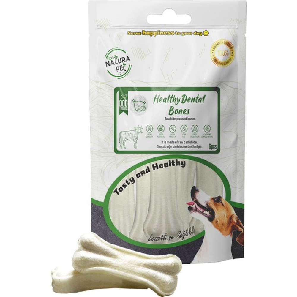 Natura Pet Eco Natura Pet Healty Dental Bones Beyaz Pres Kemik 8 cm 6'lı 120 Gram Evcil Hayvan Ürünleri Fiyatı