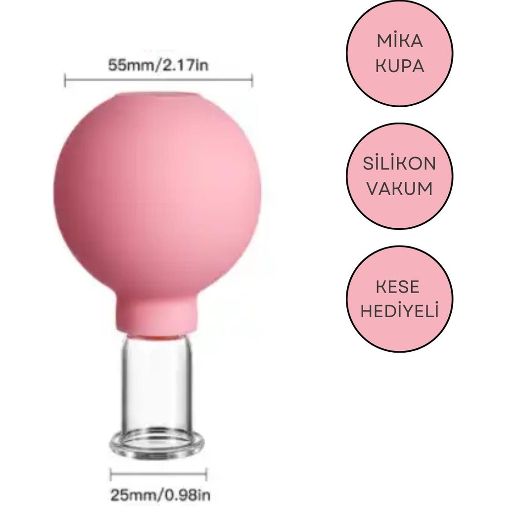 Naturachi Mika Silikon Vakumlu Yüz ve Boyun Için Masaj Kupası No:2 Pembe Renk Fincan / Bardak / Kahve Takımı Fiyatı