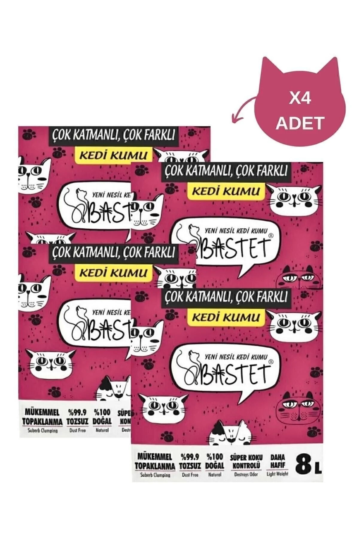 Natural Bastet 4 Adet Bastet Natural Kedi Kumu 8 Litre" Evcil Hayvan Ürünleri Fiyatı