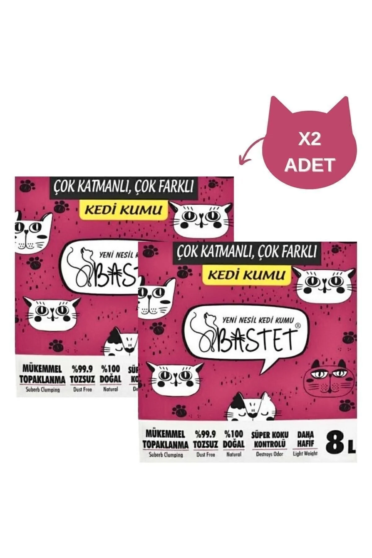 Natural Bastet Bastet Natural Tozsuz Kedi Kumu 8 Litre 2 Adet" Evcil Hayvan Ürünleri Fiyatı