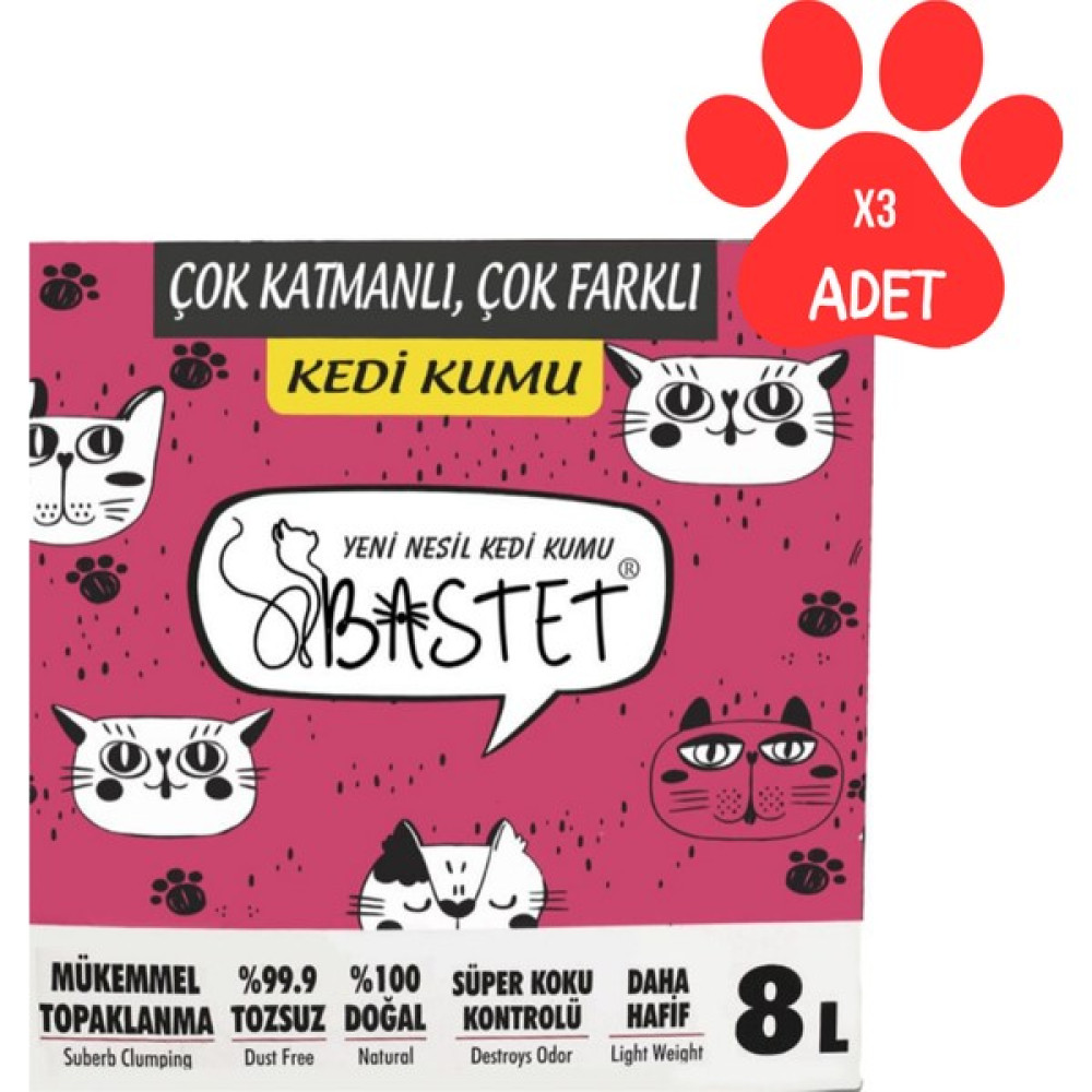 Natural Bastet Tozsuz Premium Kedi Kumu 3 Adet 8 Lt Evcil Hayvan Ürünleri Fiyatı