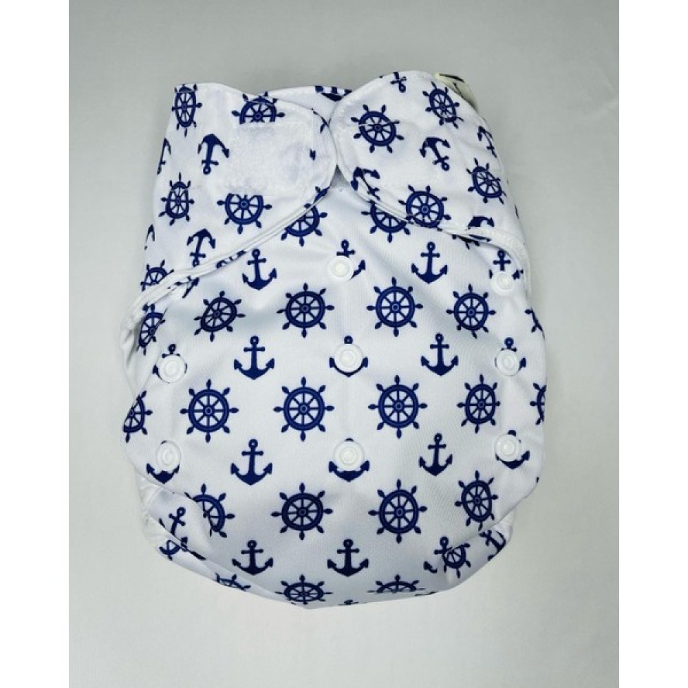 Natural Bebe Yıkanabilir Bebek Bezi Tek Beden Cover Dış Bez Gemici Desen - Standart Bebek Bezi Fiyatı