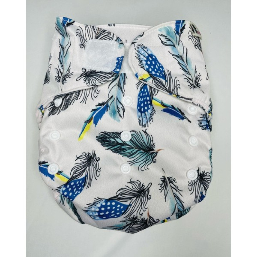 Natural Bebe Yıkanabilir Bebek Bezi Tek Beden Cover Dış Bez Kuş Tüyü Desen - Standart Bebek Bezi Fiyatı
