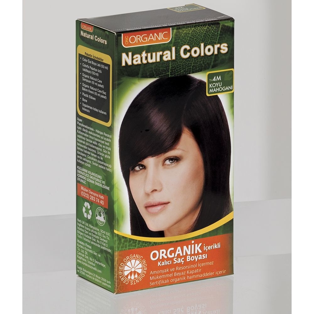 Natural Colors 4m Koyu Mahogani Amonyaksız Organik İçerikli Kalıcı Saç Boyası Saç Boyası Fiyatı