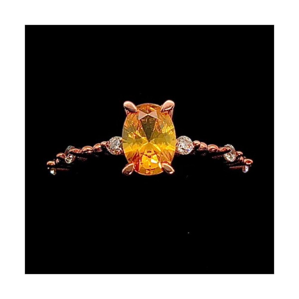 Natural Jewellery Kadın 925 Ayar Sitrin Taşlı Gümüş Yüzük - 21 Gümüş Yüzük Fiyatı