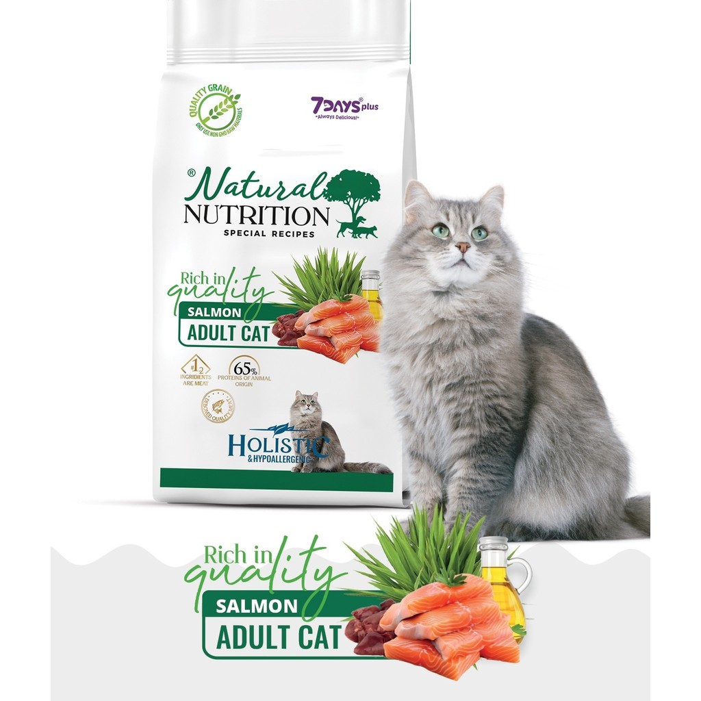 Natural Nutrition 2 kg Somonlu Kuru Kedi Maması Premium Kalite ile Yetişkin Kediler İçin Evcil Hayvan Ürünleri Fiyatı