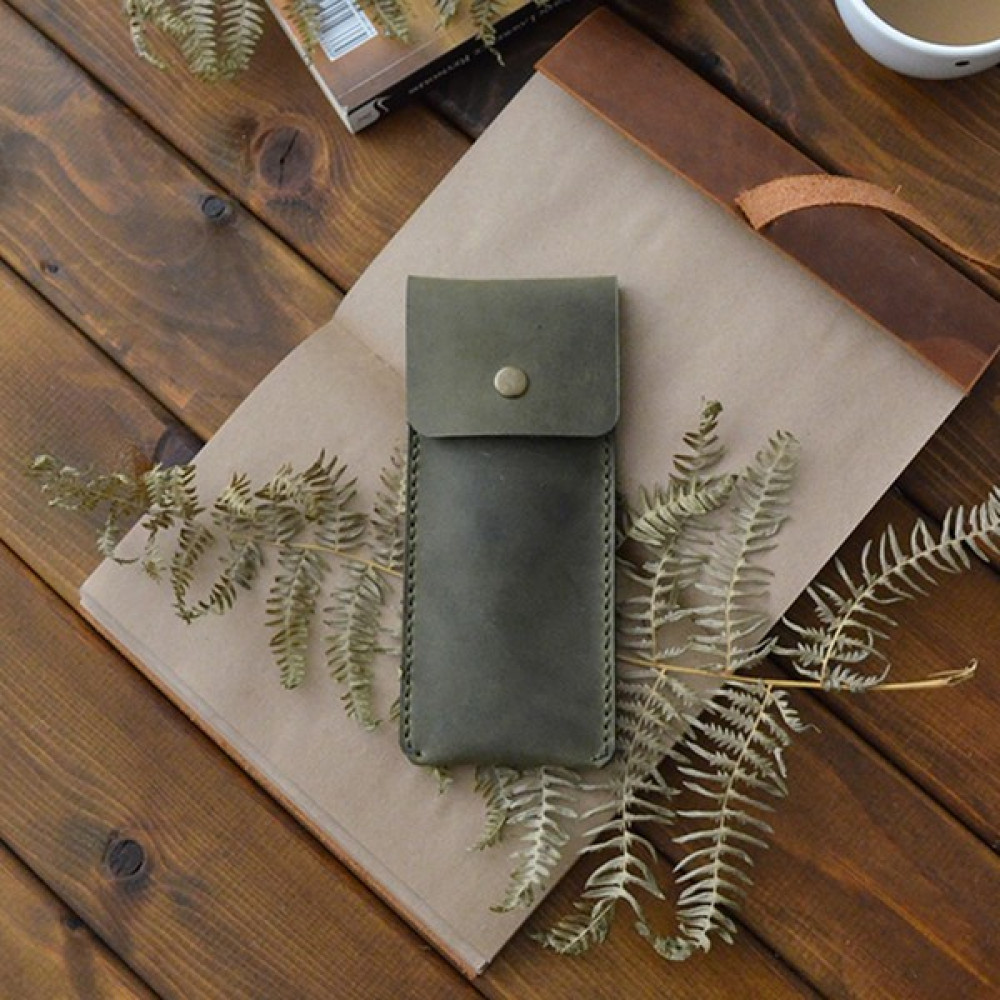 Naturalcraft Deri Kalemlik - El Yapımı Deri Kalemlik - Haki Kalemlik Fiyatı