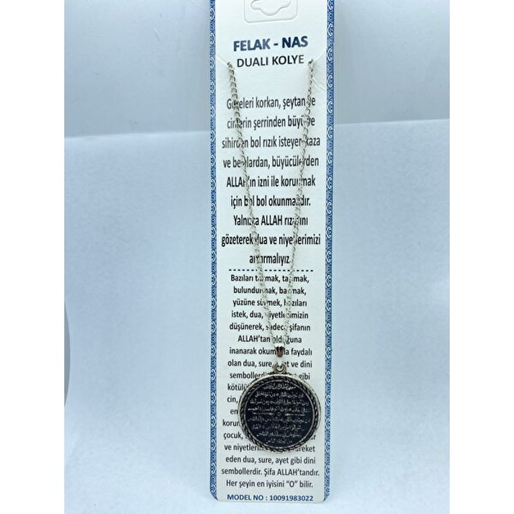 Naturalim Felak Nas Sureleri Dua Lı Kolye - Gri Bijuteri Kolye Fiyatı