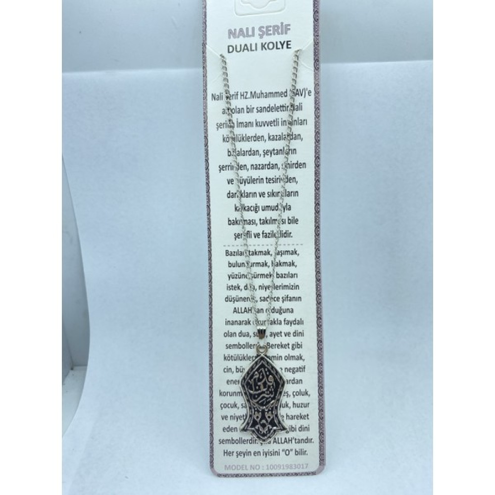 Naturalim Nalı Şerif Dua Lı Kolye - Gri Bijuteri Kolye Fiyatı