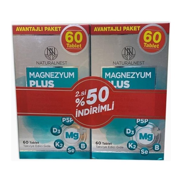 Naturalnest Magnezyum Plus 60 Tablet 2'li - Aromasız Diğer Fiyatı