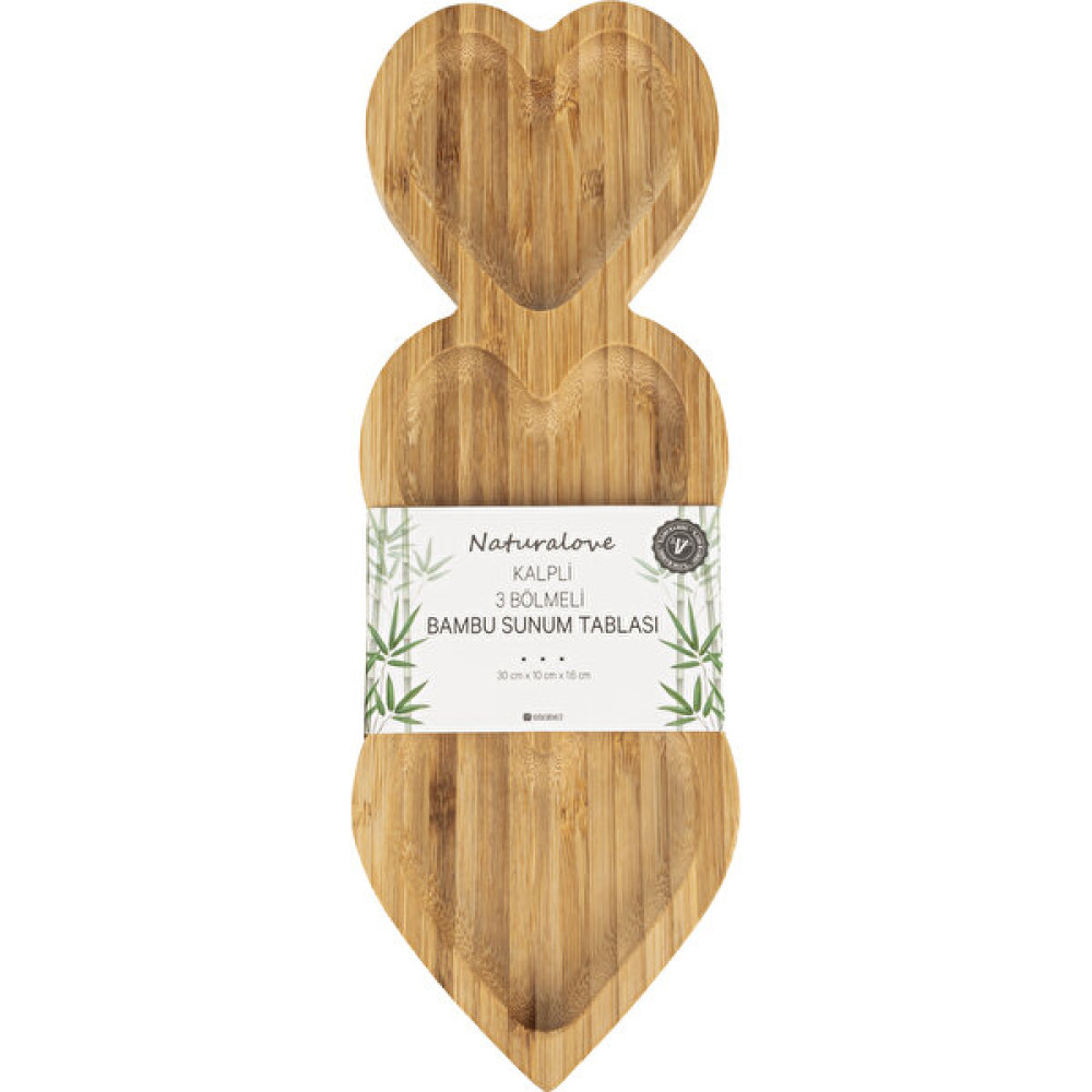 Naturalove Bambu Sunum Tabağı - Kalpli / 3 Bölmeli Mutfak Gereçleri Fiyatı