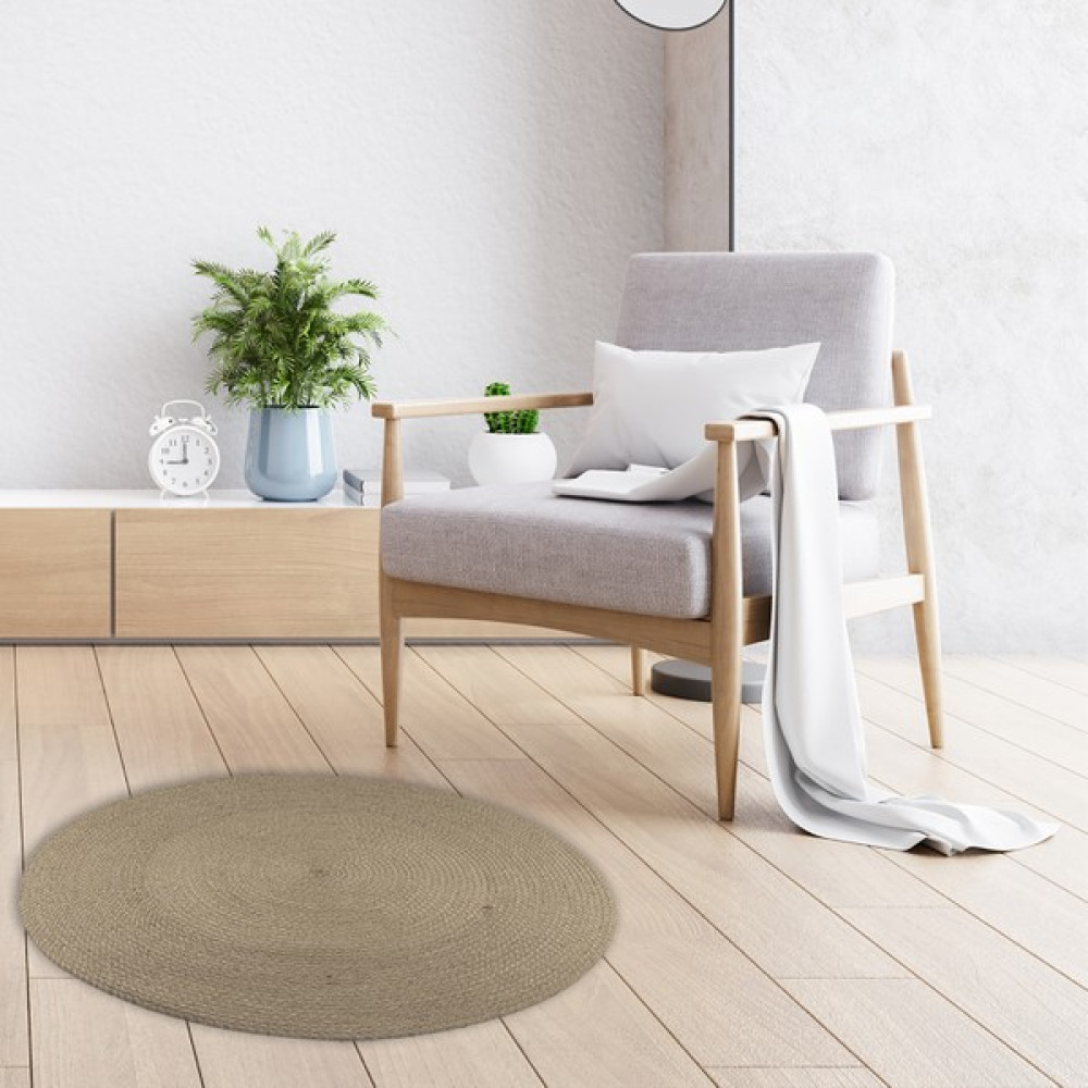 Naturalove Jüt Paspas - Yuvarlak / Büyük Boy - 90 x 90 cm - Açık Kahverengi Paspas Fiyatı
