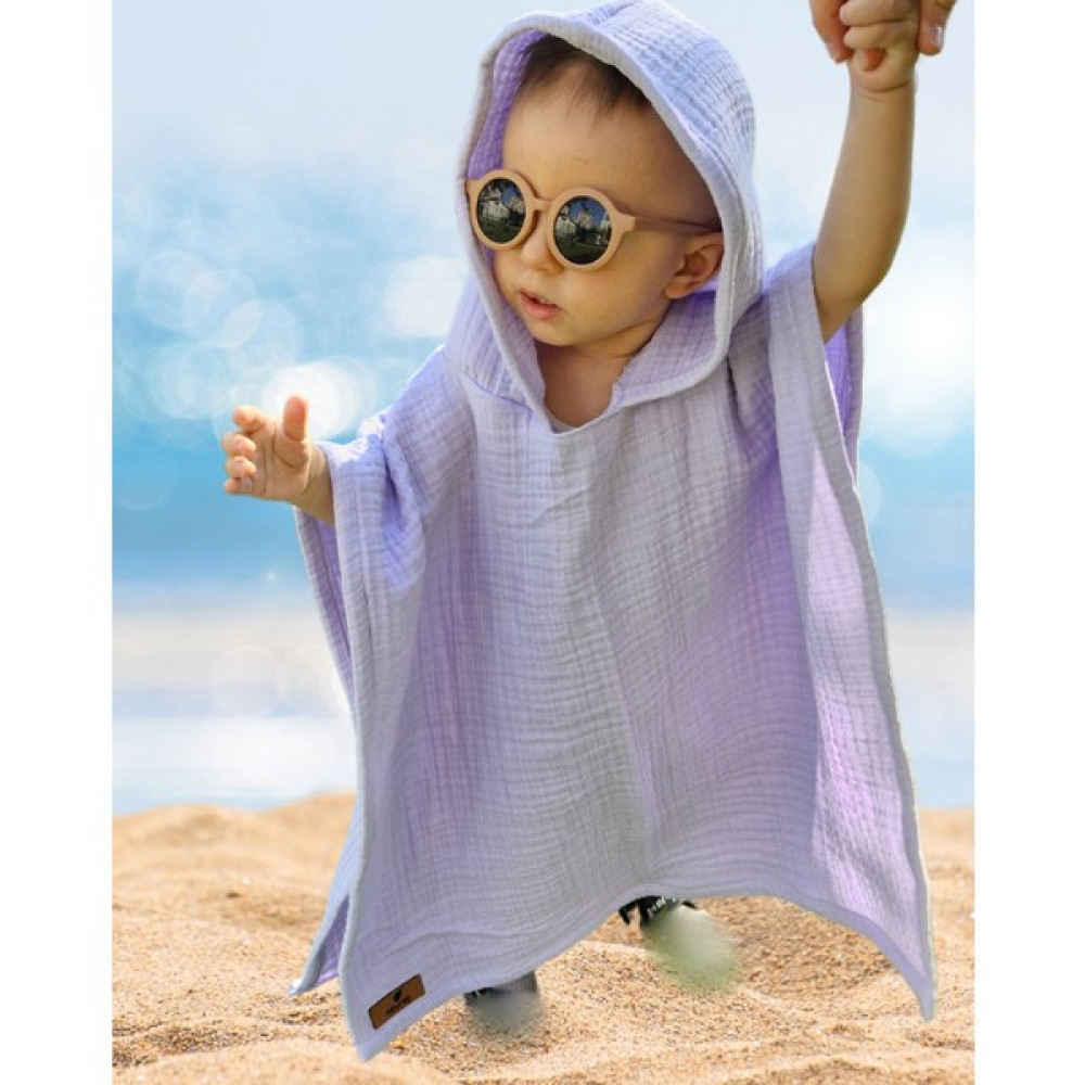 Naturalp 4 Kat Müslin Kapşonlu Panço Bornoz Deniz Plaj Havuz Havlu Çocuk Bebek Erkek Kız Lila - 6 - 9 Yaş Oto Boyaları Fiyatı