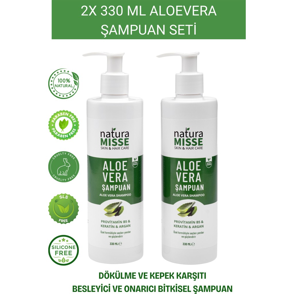 Naturamisse 2 Adet Aloe vera Özlü & Keratinli Şampuan 660 Ml (B5 İlaveli) Güçlü Saçlar Şampuan ve Saç Kremi Fiyatı