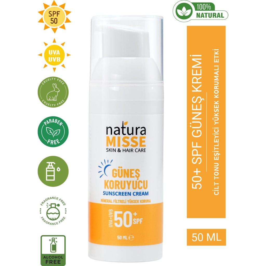 Naturamisse Doğal Güneş Kremi 50 Ml UVA+UVB SPF 50+ Leke Karşıtı Bakım- Yüksek Koruma Diğer Fiyatı