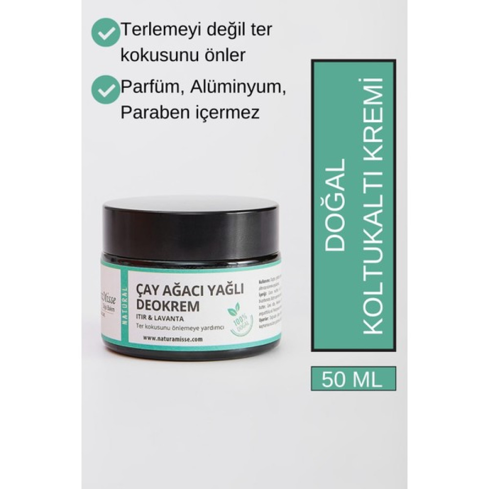 NaturaMisse Doğal Koltuk Altı Kremi 50 Ml (Çay Ağacı Yağlı Deokrem)ITIR-LAVANTA Ter Kokusuna Karşı-Mükemmel Etki Nemlendiriciler Fiyatı