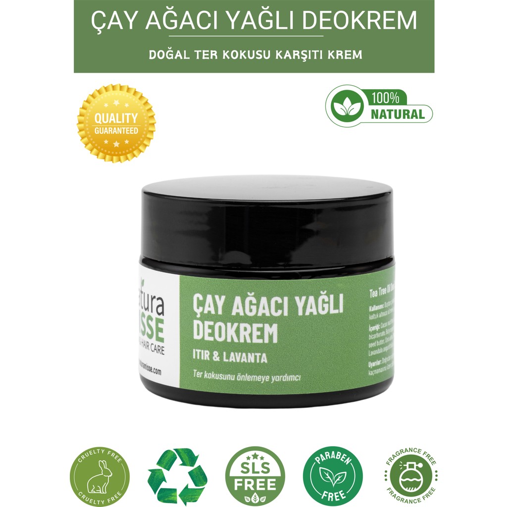 NaturaMisse Doğal Koltuk Altı Kremi 50 Ml (Çay Ağacı Yağlı Deokrem)ITIR-LAVANTA Ter Kokusuna Karşı-Mükemmel Etki Nemlendiriciler Fiyatı