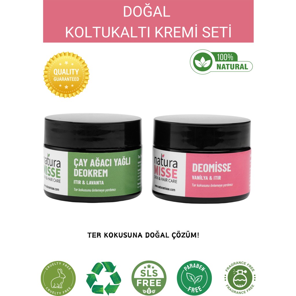 NaturaMisse Doğal Koltuk Altı Kremi Set DEOKREM 50 ml - DEOMİSSE 50 ml Ter Kokusuna Karşı Mükemmel Etkili Nemlendiriciler Fiyatı