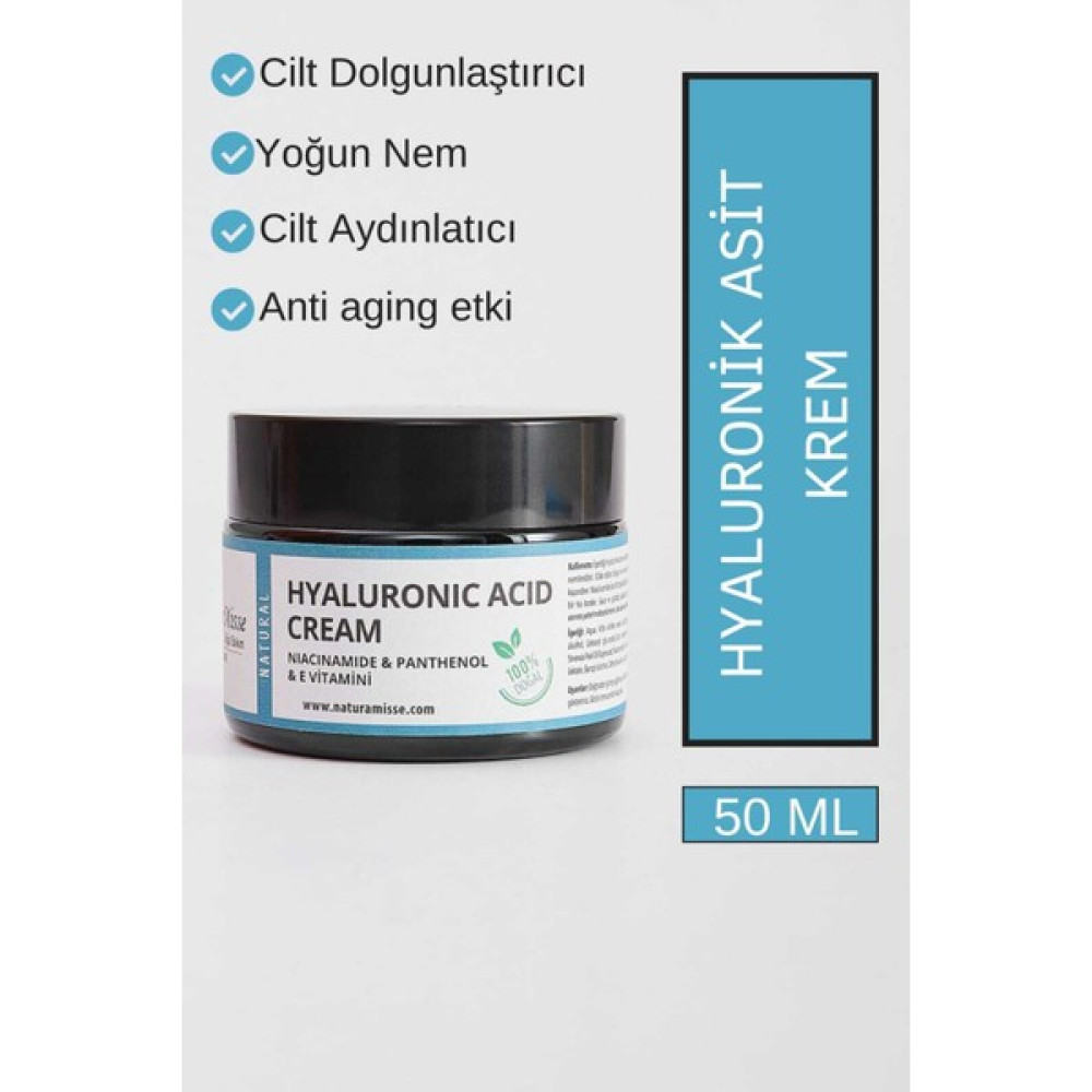 NaturaMisse Hyaluronic Asit Krem 50 ml Cilt Dolgunlaştırıcı Yoğun Nemlendirici-- Leke Nemlendiriciler Fiyatı