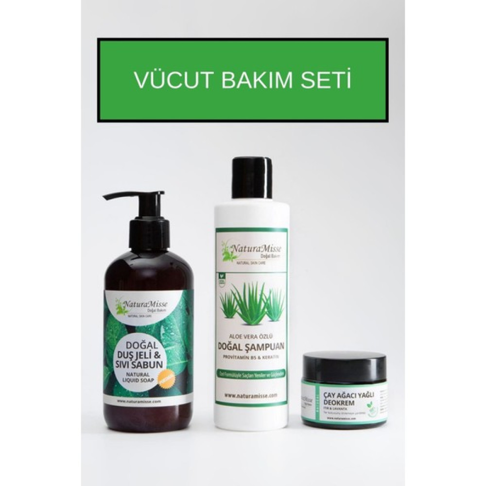 NaturaMisse Vücut Bakım Seti Etkin Bakım Ürünleri Şampuan- Deokrem- Duş Jeli ve Sıvı Sabun Muhteşem Üçlü Cilt ve Yüz Bakımı Fiyatı