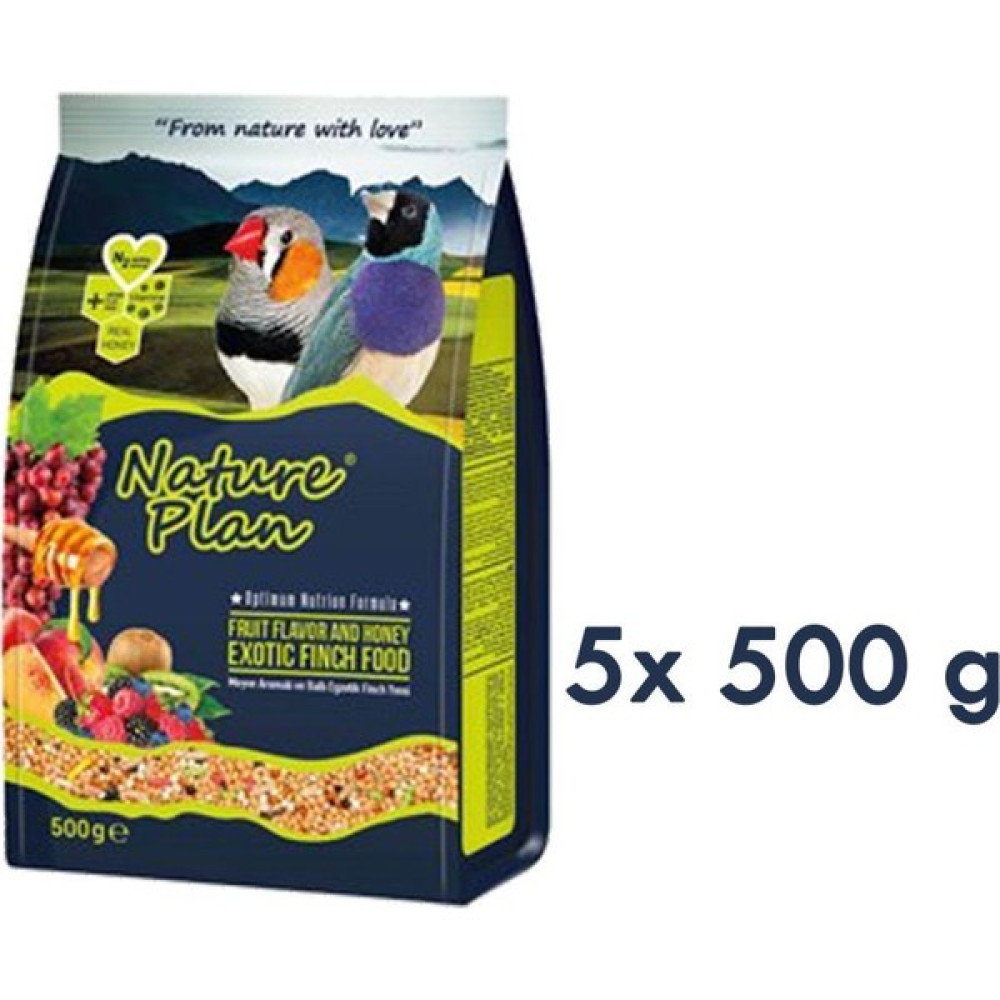 Nature Plan Meyve Aromalı + Ballı Exotic Finch Yemi 500 G x 5 Adet Evcil Hayvan Ürünleri Fiyatı