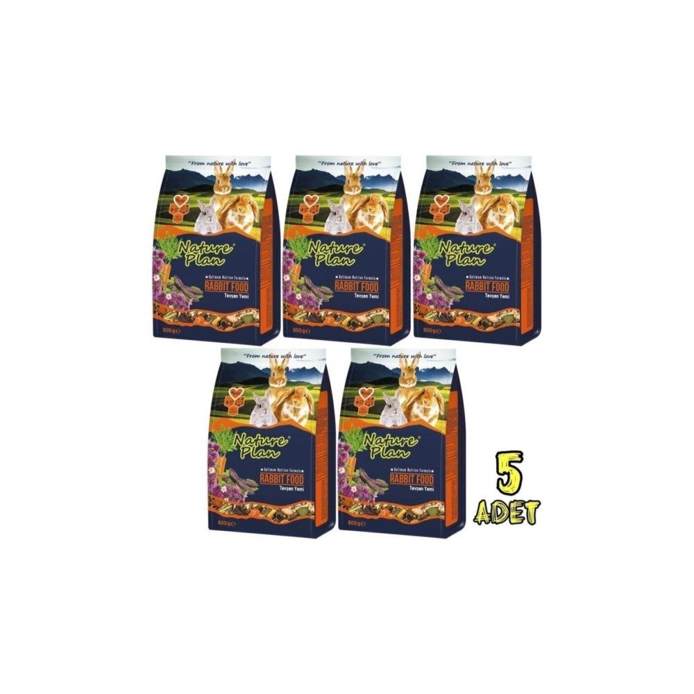 Nature Plan Premium Tavşan Yemi 800gr 5 Paket Yeni Paket Evcil Hayvan Ürünleri Fiyatı